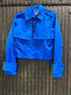 SammyB Brand Cropped Royal Blue Trench Jacket